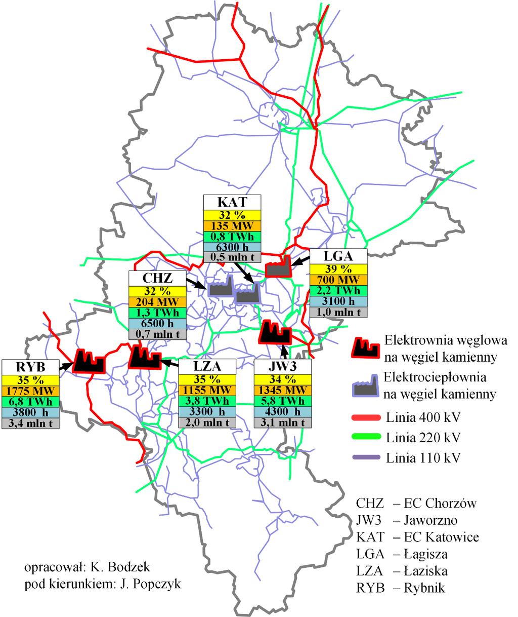 Lokalizacja i charakterystyka elektrowni i elektrociepłowni w