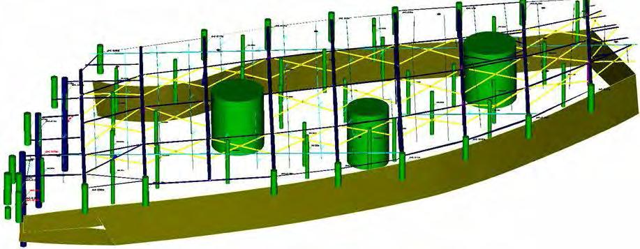 MODELOWANIE 3D ZŁOŻONEJ KONSTRUKCJI STROPU PRZY ZASTOSOWANIU BEZDOTYKOWYCH METOD... Fig. 4. Isometric view of the ceiling construction digital model Rys. 4. Widok izometryczny cyfrowego modelu konstrukcji stropu Fig.