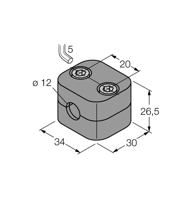 BIM-EG08; w połączeniu z czujnikami położenia liniowego Q25L: zalecana odległość pomiędzy czujnikiem a magnesem: 3 5 mm BSS-12 6901321