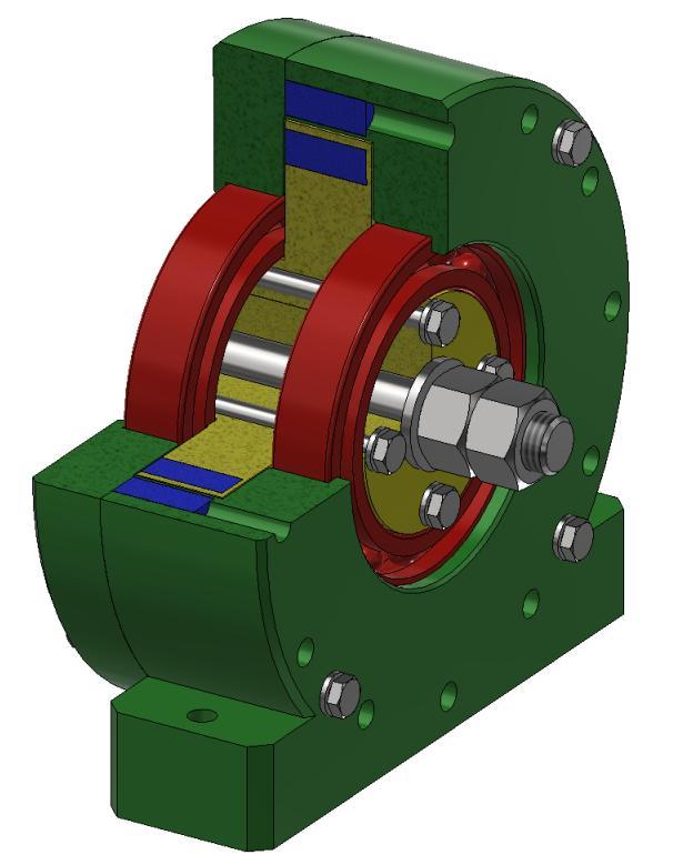 Rys. 10. Szkic hamulca magnetycznego [opracowanie własne] Na bazie szkicu opracowano model 3D hamulca, wykorzystany później w procesie druku 3D. Widok modelu hamulca przedstawiono na rysunku 11. Rys.