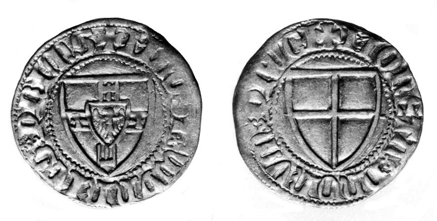 Srebro, 1,64 g, 21,2 mm. Ze skarbu z Tuszków (fot. Piotr Maciuk) Ryc. 2. Szeląg Ulryka von Jungingen, 1407 1410.