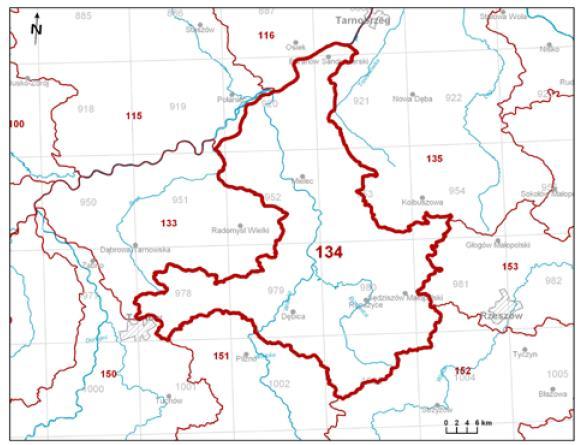 Rysunek 7. Lokalizacja JCWPd nr 134. Źródło: Państwowa Służba Hydrogeologiczna.