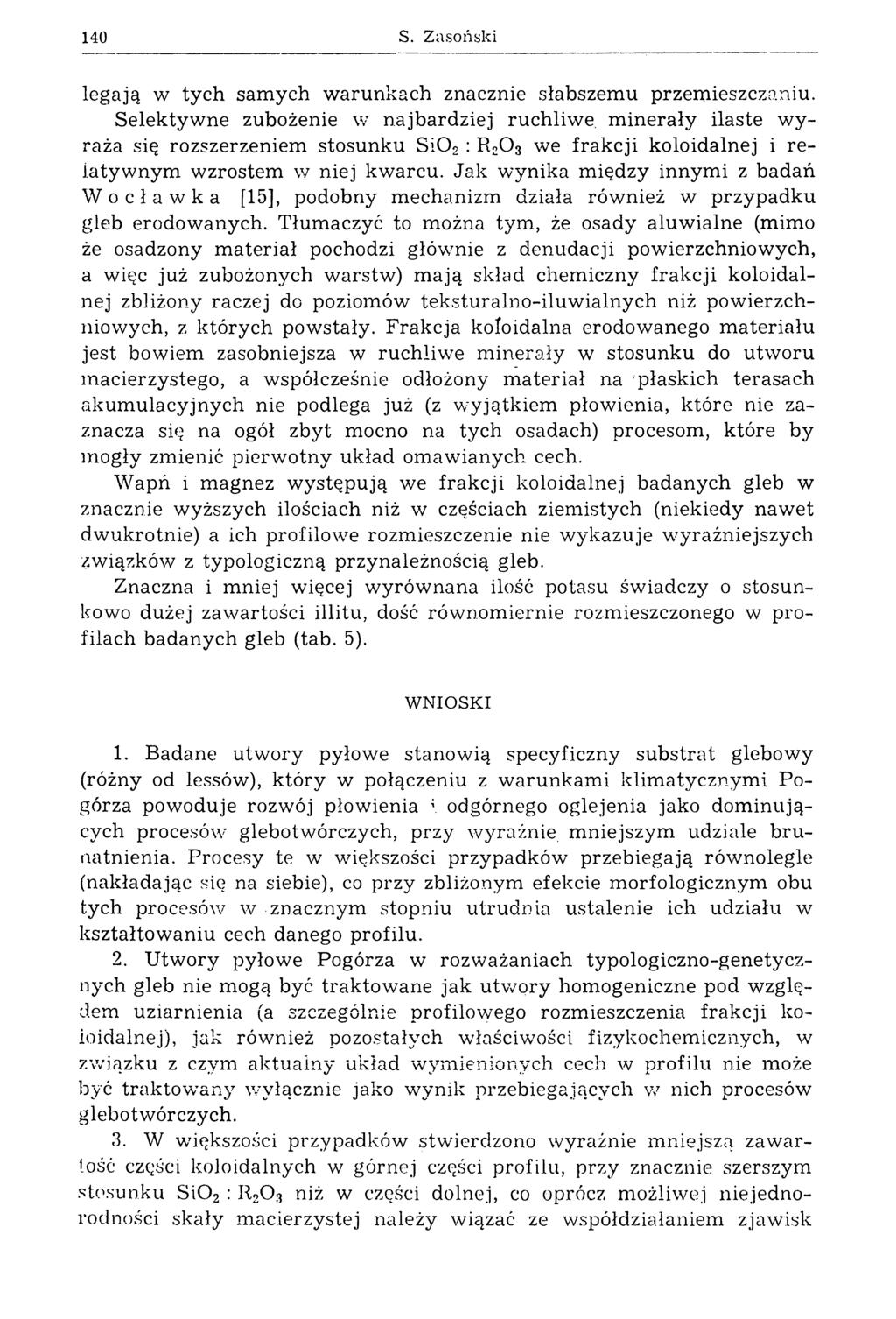 140 S. Zasoński legają w tych sam ych w arunkach znacznie słabszem u przem ieszczaniu.