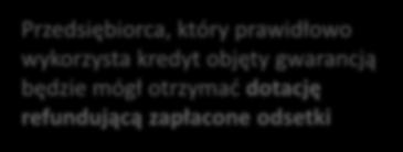 gwarancją będzie mógł otrzymać dotację refundującą zapłacone odsetki obejmuje max.