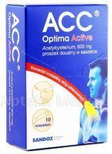 Lek ACC Optima Active stosuje się w celu rozrzedzenia śluzu i ułatwienia jego odkrztuszania u pacjentów z chorobami dróg oddechowych, którym towarzyszy powstawanie gęstej wydzieliny.