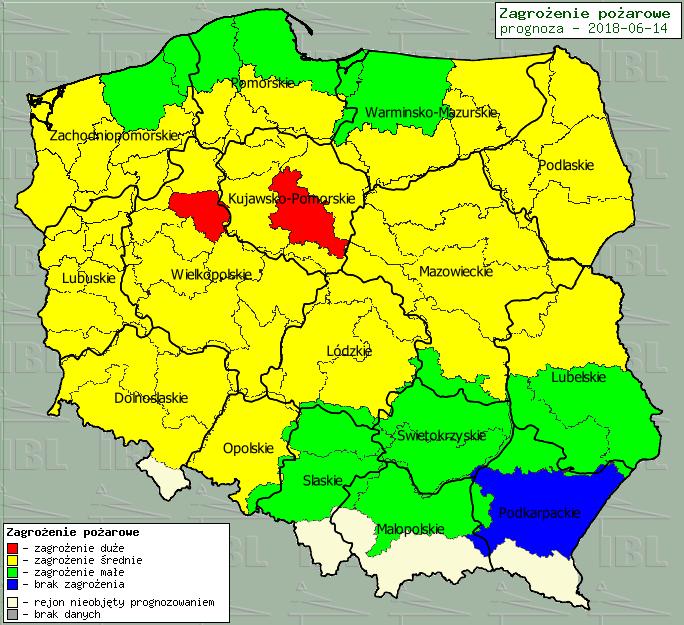 lasów Ostrzeżenia METEO/HYDRO