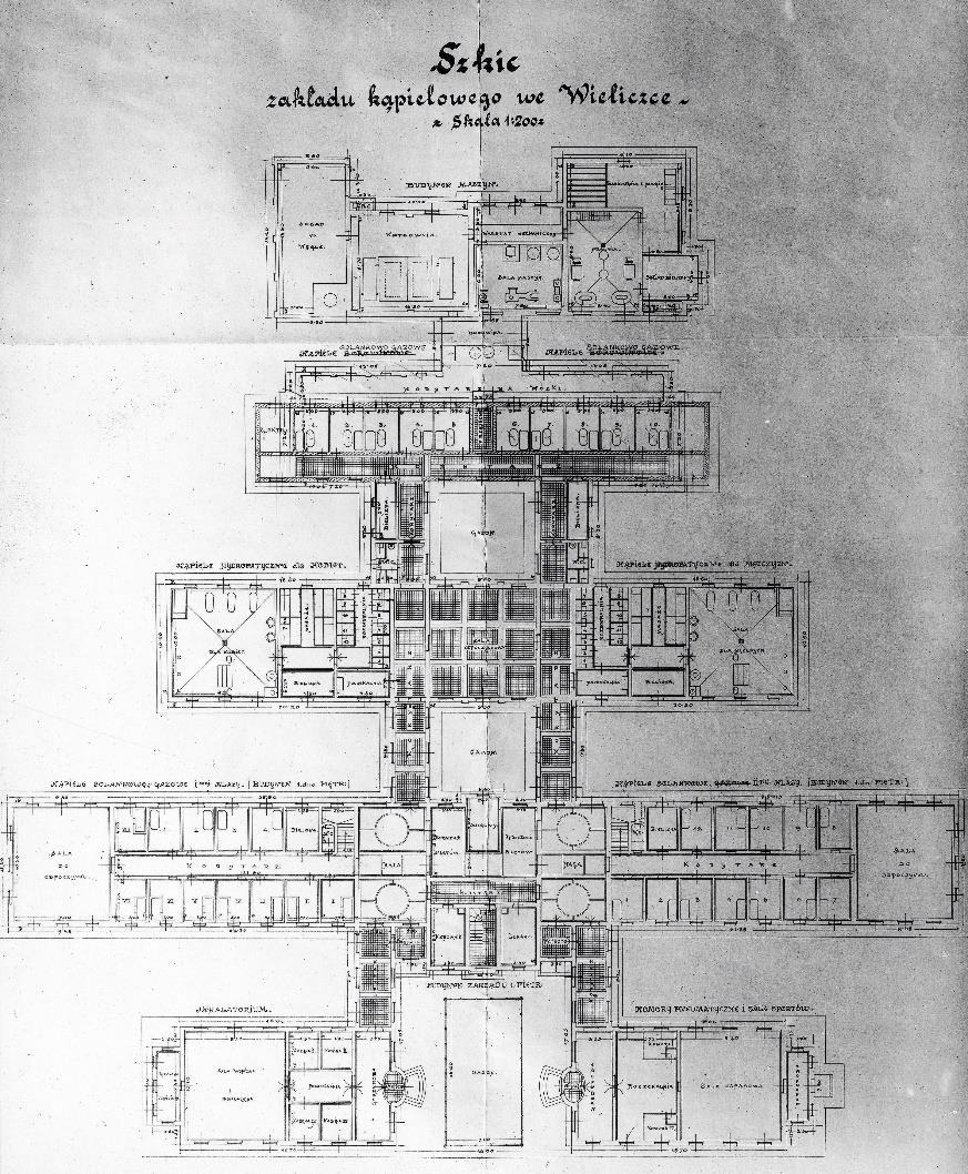 Fot. Plan zakładu kąpielowego w Wieliczce (1910-1939) Źródło: