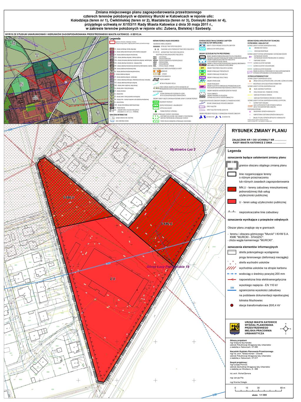 Załącznik Nr 1 do Uchwały Nr XLV/1063/14 Rady Miasta Katowice Rysunek zmiany planu, stanowiący część graficzną ustaleń