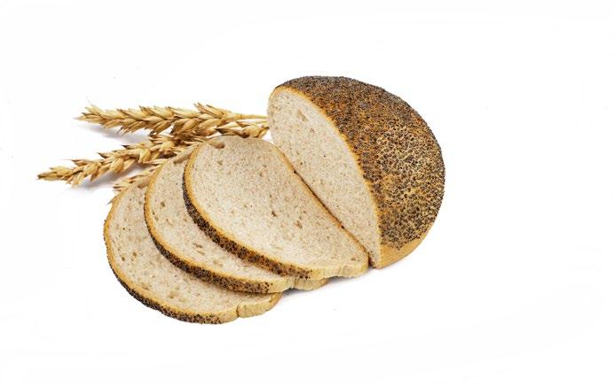 askorbinowy, enzymy. Składniki: mąka pszenna 66,1%, naturalny zakwas żytni 18,7% (mąka żytnia 11,7%, woda), woda, mak 1,7%, drożdże, sól.
