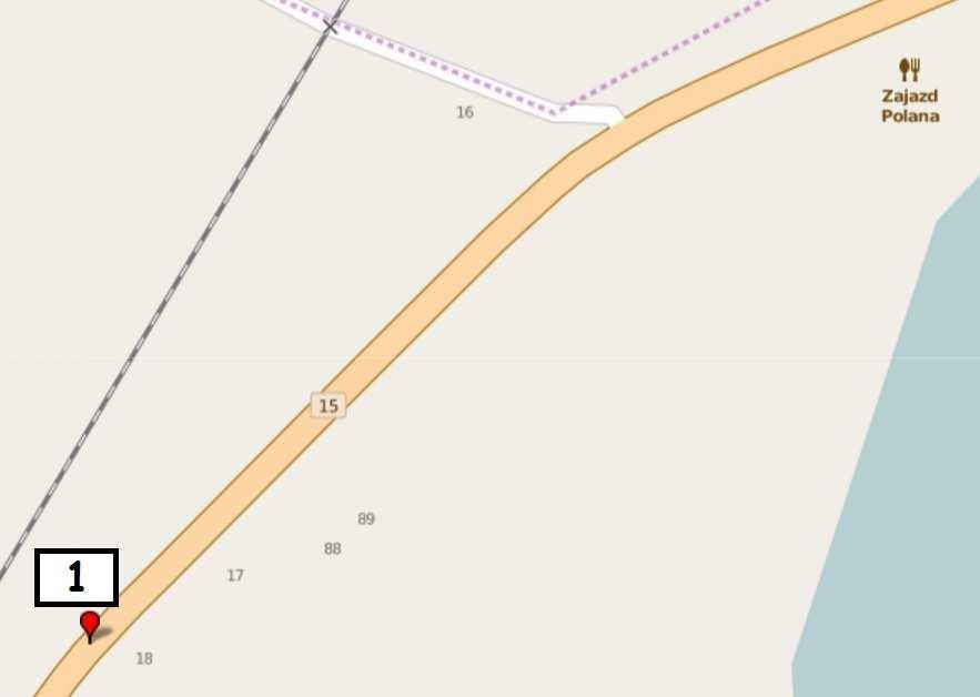 902275000 Lokalizacja - opis lokalizacja znaku na drodze krajowej nr 15, ul.