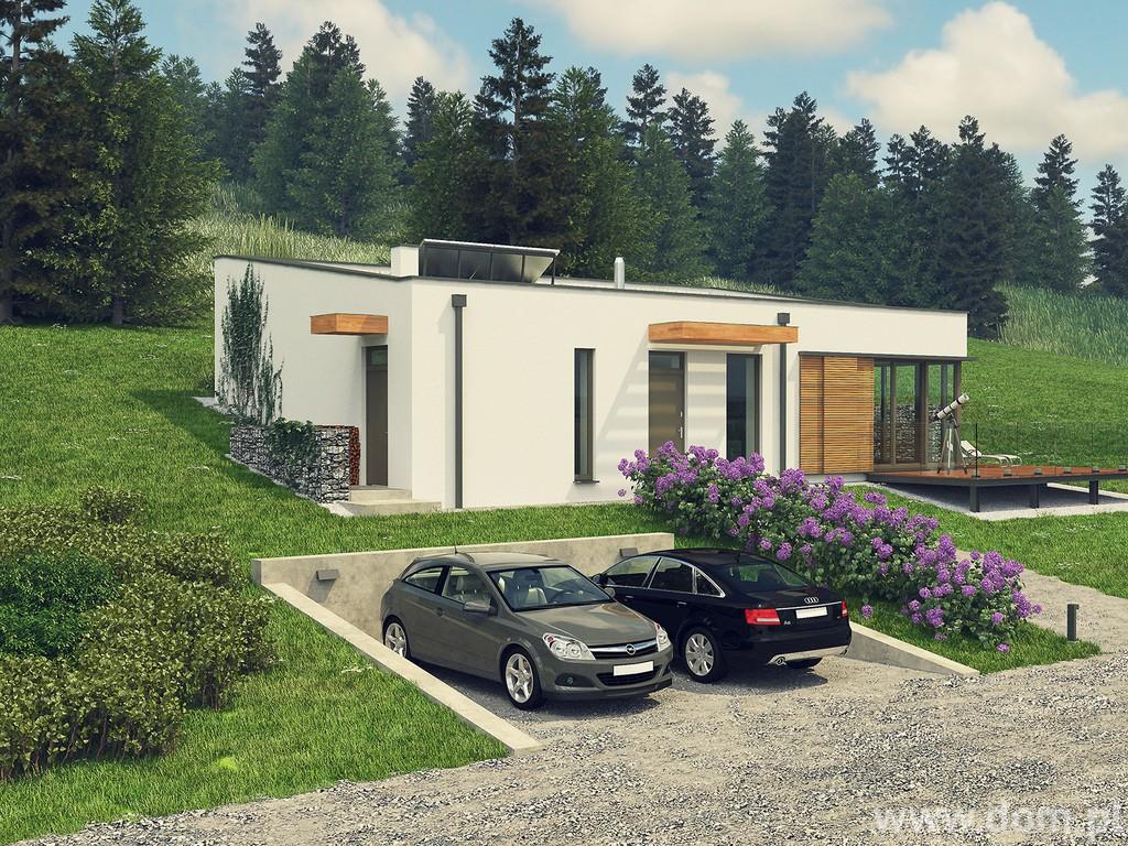 Projekt domu DCE OTULONY CE (DOM TK1-33) - idealny na pochyłą działkę Projekty domów na skarpie to zwykle podpiwniczone projekty domów.