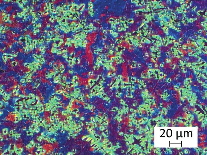 Photographs of metallographic structures for the batch material (A) and cast material (B) obtained at a magnification of 500 wiednio: 169 HB dla materiału wsadowego oraz 196 HB dla materiału