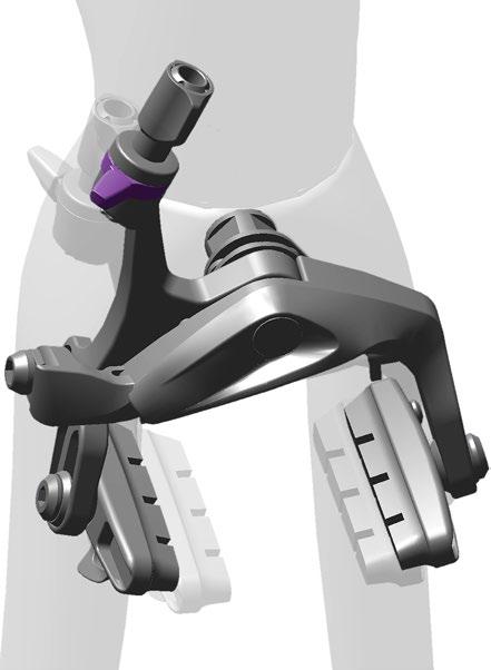 Front Wheel Installation Sæt forhjulet på Montarea roţii din faţă Instalacja przedniego koła Montáž předního kola Τοποθέτηση μπροστινού τροχού Rim Brake: Turn the brake quick release to the open