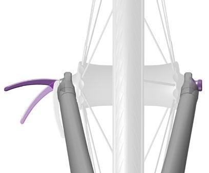 11 12 13 The front wheel must be centered between the fork dropouts.