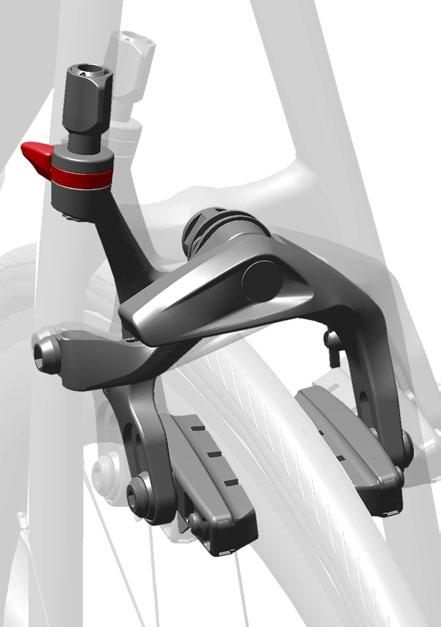 Rim Brake: Turn the brake quick release to the closed position. Hamulec obręczowy: Przekręć szybkozwalniacz hamulca do pozycji zamknięty.