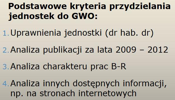 System oceny (ewaluacji) (1) Grupa nauk obszar badań Grupa