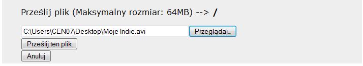 DODAJ ZASÓB LINK DO PLIKU LUB STRONY HTML Podajemy nazwę filmu wyświetlaną w zasobach kursu, np.