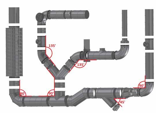 Rys. 12 Przykładowy schemat instalacji SPIRAL system sprawdź czy kanały i kształtki nie są uszkodzone,