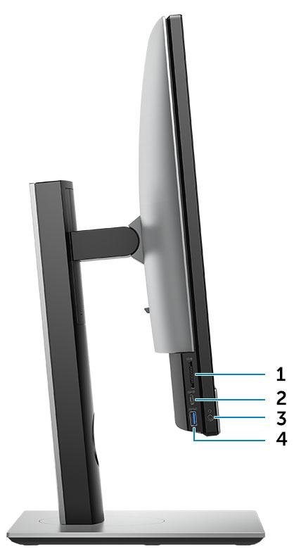 9 Złącze zasilania 10 Lampka diagnostyki zasilania Widok obudowy z lewej strony 1 SD, czytnik kart 2 Port USB 3.