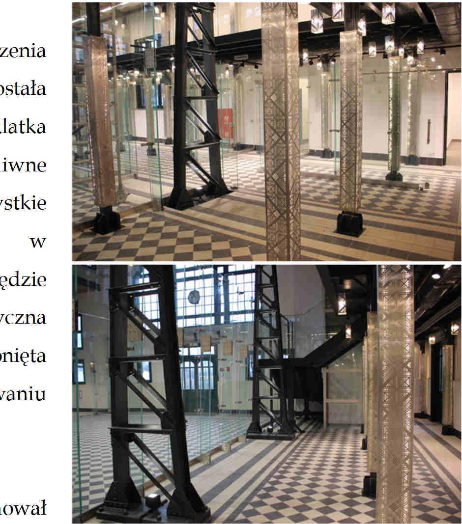 Na końcu holu głównego przy wykorzystaniu przeszkleń wydzielono przestrzeń pod wypożyczalnię, tam też znajduje się wejście na antresolę.