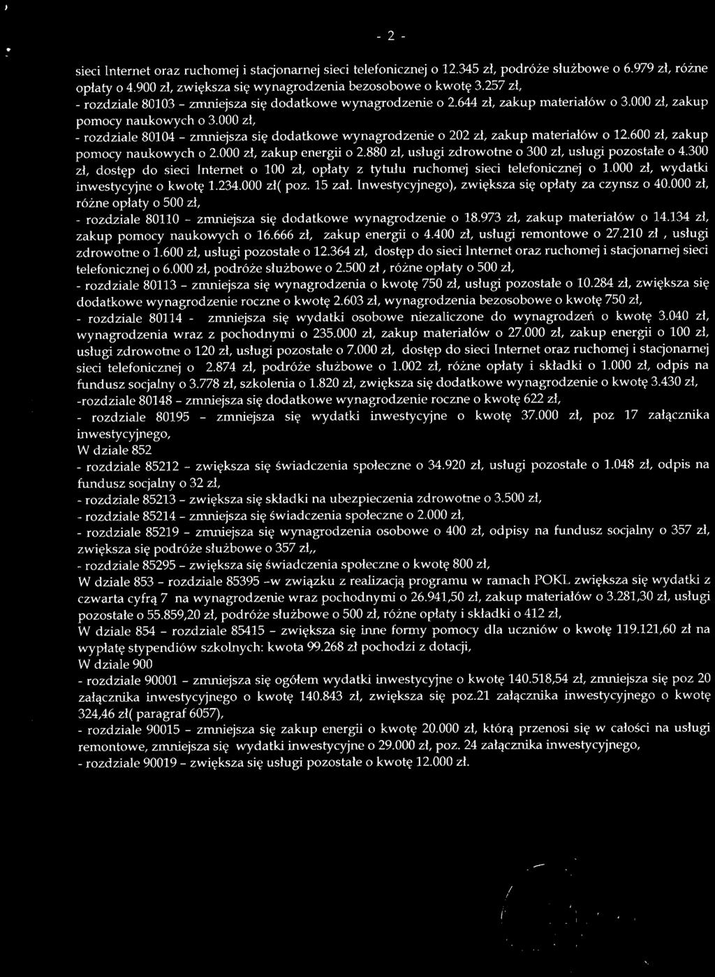 600 zl, zakup pomocy naukowych o 2.000 zl, zakup energii o 2.880 zl, uslugi zdrowotneo 300 zl, uslugi pozostate o 4.300 zl, dost?