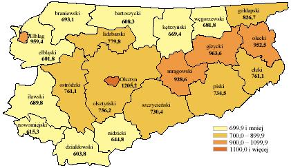 Wykres nr 7 Udział podmiotów gospodarczych w podregionach w ogółem podmiotów gospodarczych województwa 1999 r. 28 r.