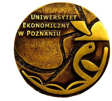 Załącznik 2 Medal Za zasługi dla Uniwersytetu Ekonomicznego w Poznaniu Medal Za zasługi dla Uniwersytetu Ekonomicznego w Poznaniu jest wykonany ze stopu brązu i mosiądzu.