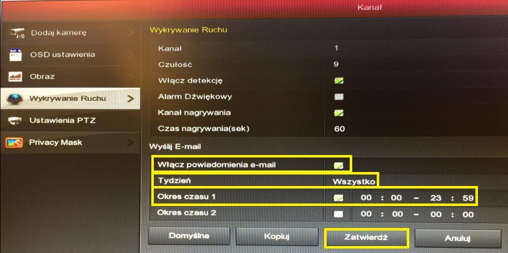 Po ustawieniu dni tygodni na [Wszystko], nagrywarka będzie automatycznie zmieniała wyświetlany dzień od Pon.