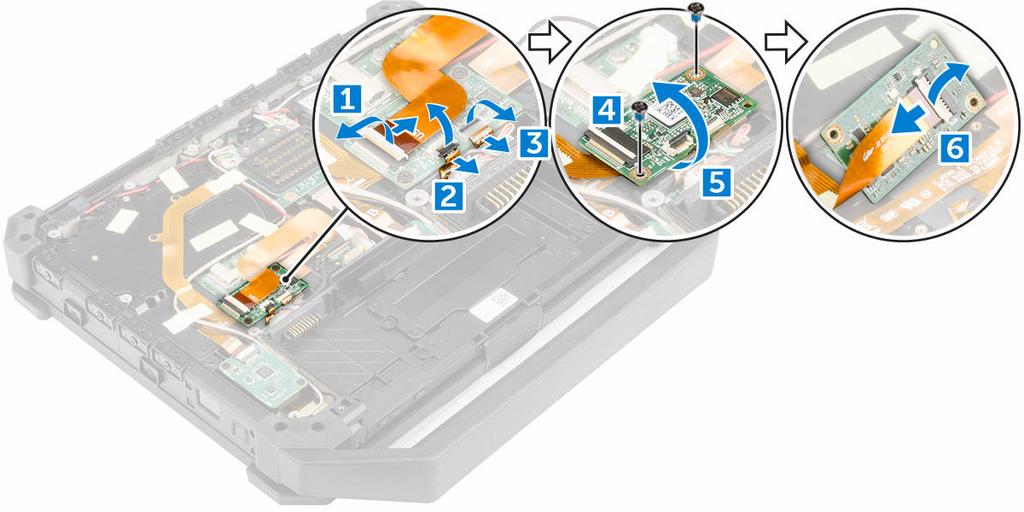 Instalowanie płyty wskaźników USH 1. Podłącz kabel karty Smart Card do płyty USH w dolnej części płyty. 2. Odwróć płytę USH, aby umieścić go w pierwotnym położeniu. 3. Dokręć śruby mocujące płytę USH.