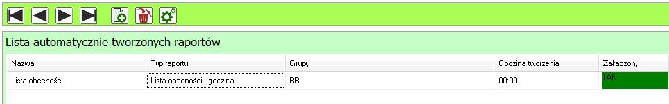 Raporty tworzone automatycznie Na liście raportów znajduje się wykaz operacji generowanych automatycznie, zdefiniowanych przez użytkownika.
