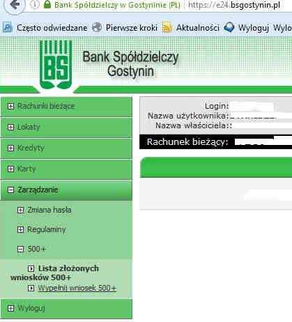 III. Obsługa wnisku Rdzina 500+ 1.