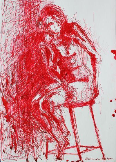 na odwrociu akryl, płótno/pilśnia 70x50