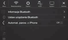 Obsługa telefonu bez użycia rąk Instrukcja obsługi Konfiguracja i obsługa funkcji Bluetooth Połączenia w trybie głośnomówiącym można nawiązywać, korzystając z telefonu komórkowego zgodnego z funkcją