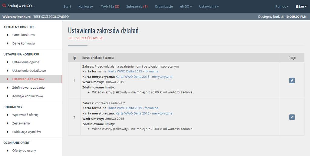 Rysunek 24 Ustawienia zakresów 6.7.