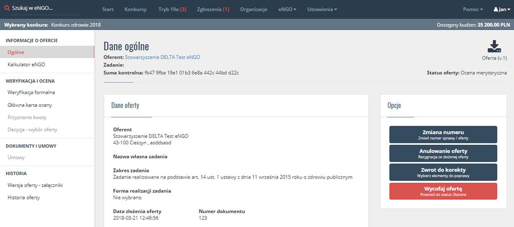 9.6. Cofanie ofert Funkcja cofania ofert jest dostępna tylko dla administratora generatora danego urzędu, dlatego w celu wycofania oferty należy kontaktować się ze swoim administratorem.