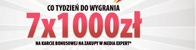 Jak to zrobić krok po kroku? 1 Zrób zakupy w Media Expert Wejdź na stronę lub na mediaexpert.pl Zrób zakupy w Media Expert 2 www.mediaexpert.pl/konkurs7x1000 i zachowaj dowód 1zakupu lub na mediaexpert.