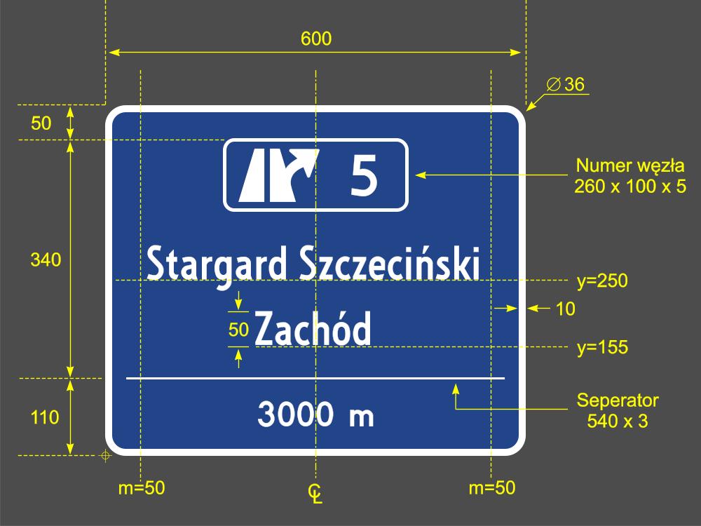 Wzór 1B Przykład ze ściągłym krojem pisma i