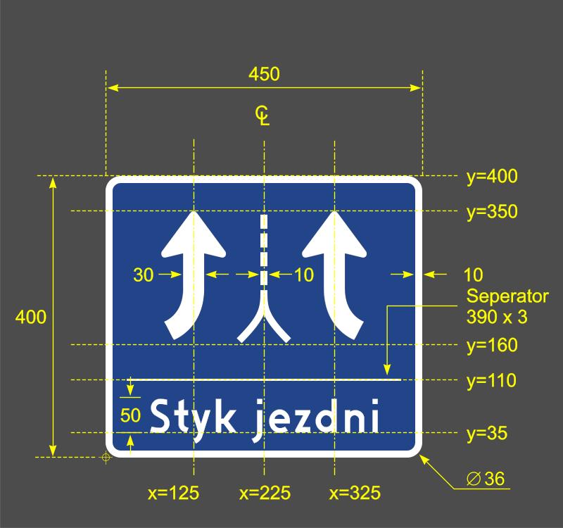 Wzór 9D Styk jezdni zbiorczych na