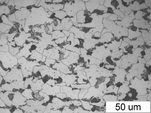 With the increase of the rolling temperature from 750 o C to 1020 o C, the size of the ferrite and pearlite grain increases.