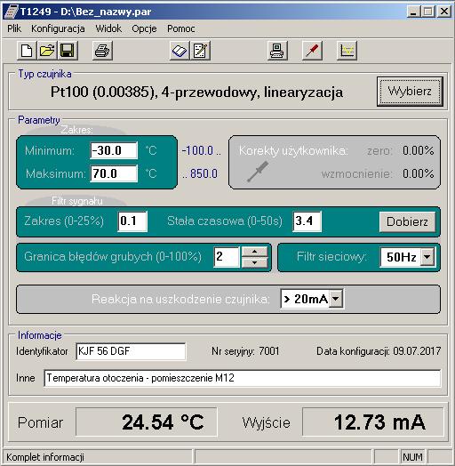 3. KONFIGURACJA PRZETWORNIKA 16 Programator pracuje w środowisku Windows i tworząc ten program wykorzystano możliwości okienek.