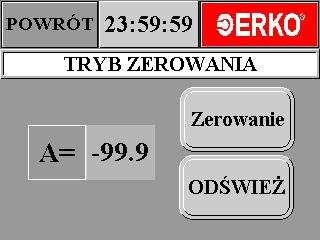 8.2. Zerowanie wkładki kąta gięcia Do trybu zerowania wchodzimy przez wciśnięcie na panelu dotykowym przycisku "zerowanie" (rys. 3) w menu głównym.