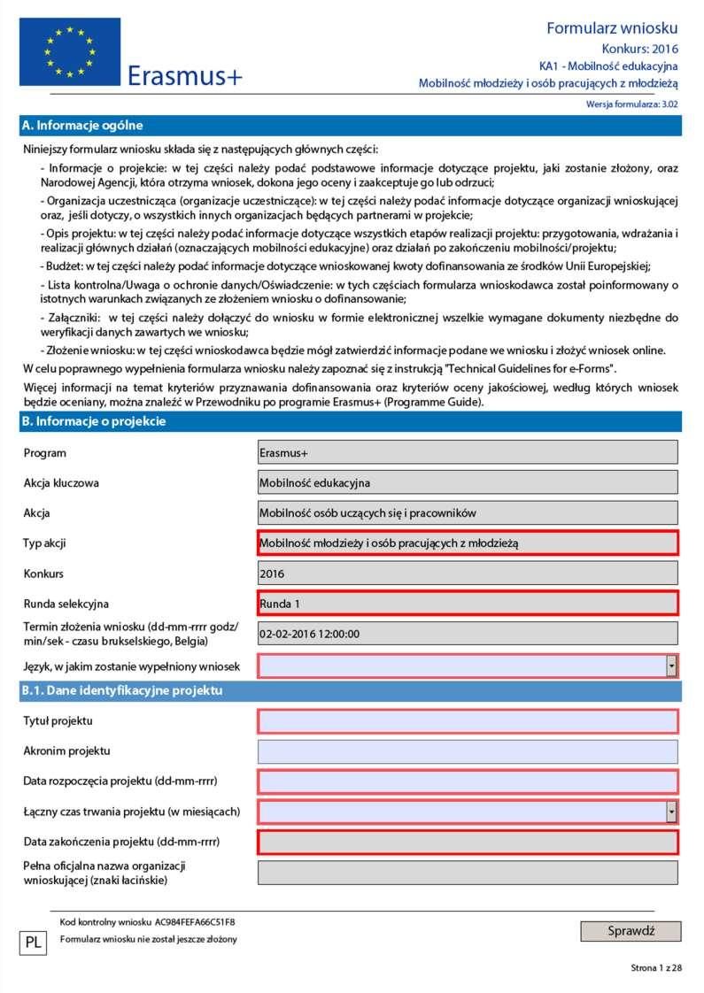 Uwaga! Poniższy dokument jest dokumentem pomocniczym do wypełniania wniosku. Należy go stosować łącznie z Instrukcją wypełniania wniosku.