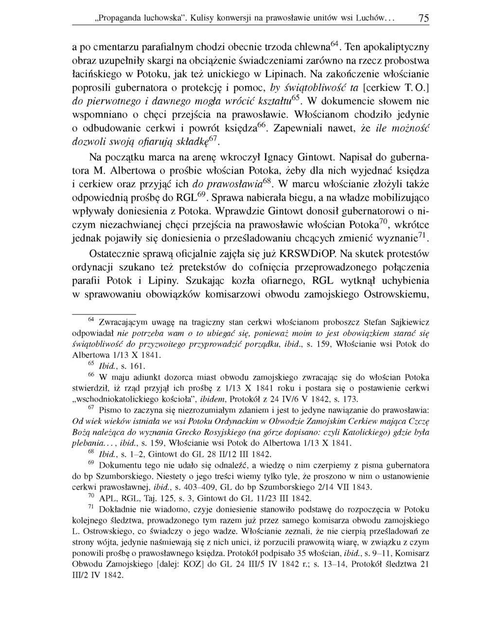 Propaganda luchowska. Kulisy konwersji na prawosławie unitów wsi Luchów. 75 a po cmentarzu parafialnym chodzi obecnie trzoda chlewna64.
