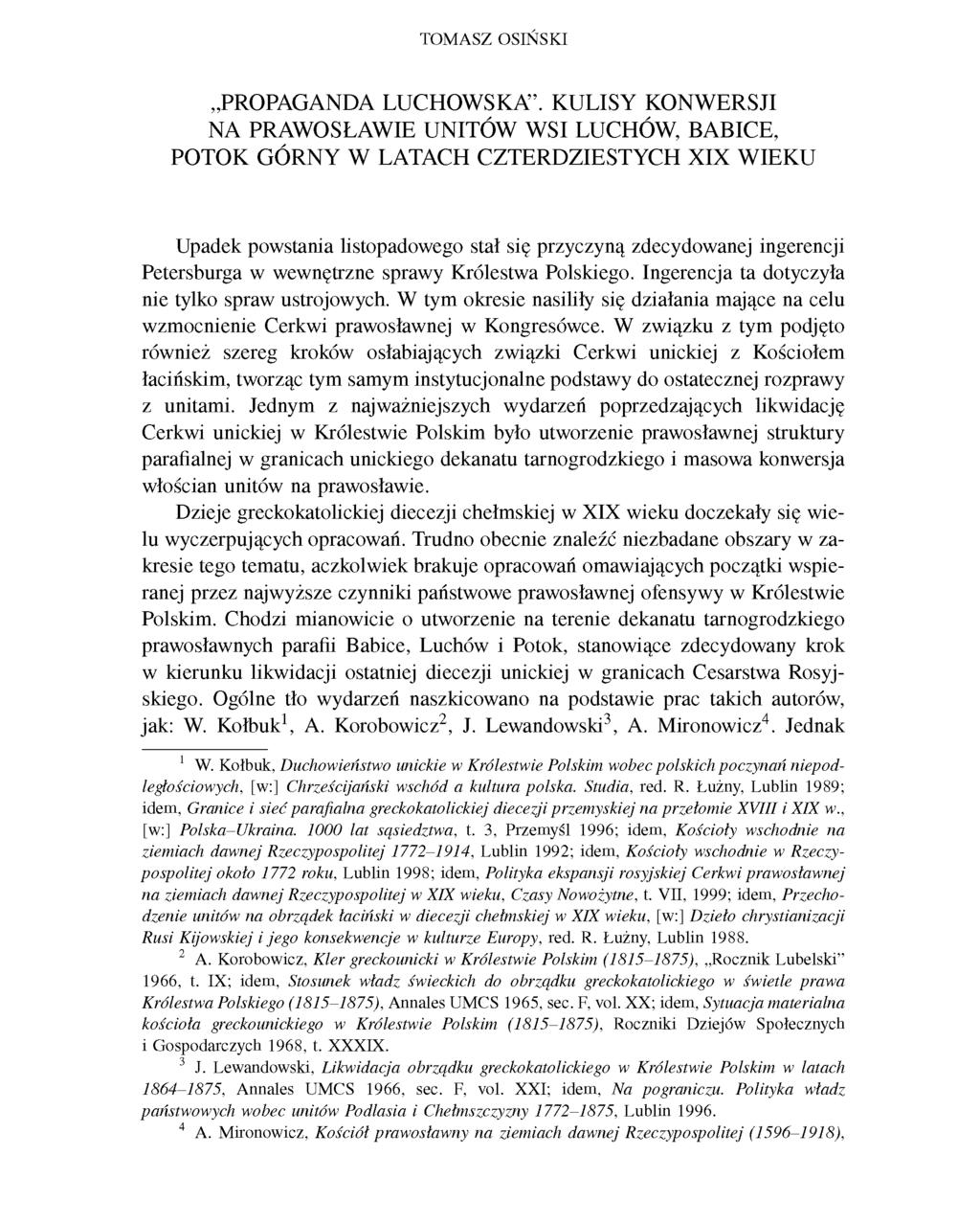 TOMASZ OSIŃSKI PROPAGANDA LUCHOWSKA.