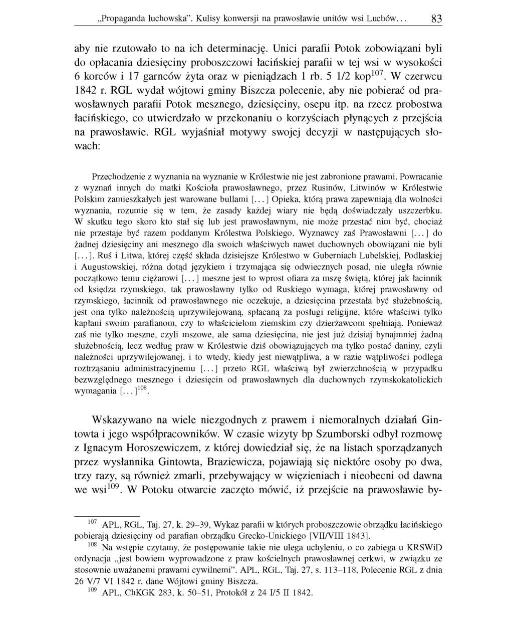 Propaganda luchowska. Kulisy konwersji na prawosławie unitów wsi Luchów. 83 aby nie rzutowało to na ich determinację.