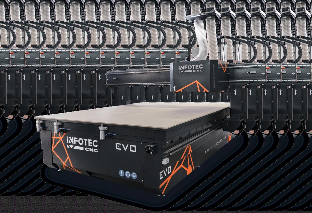 CENTRUM OBRÓBCZE INFOTEC EVO Indywidualna konﬁguracja InfoTEC EVO jest to podstawowa wersja centrum obróbczego z serii EVOLUTION.
