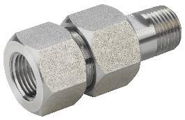 HM-M02-SS-04N Korek 1/4 NP HM-M02-SS-08N Korek 1/2 NP Łącznik nastawny (360º) manometru Materiał: stal nierdzewna ISI 316 HM-M05-SS-08Z-GV Łącznik nastawny GZ / G1/2