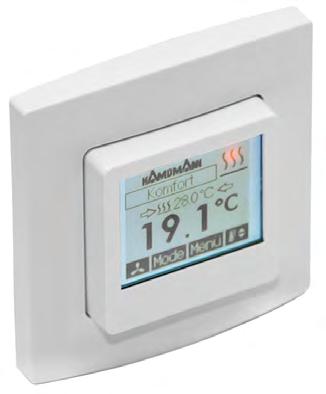 automatyczne } przełączanie ogrzewania i chłodzenia w instalacji 2- i 4-rurowe Podtynkowy termostat } zegarowy 24V z