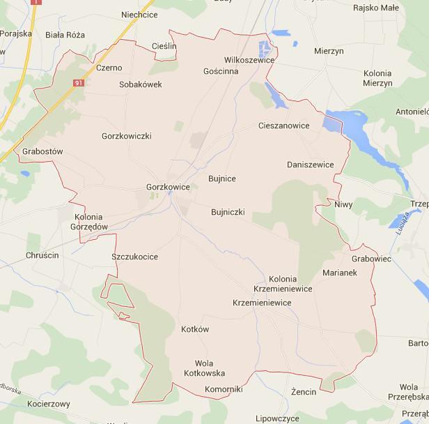 WYBRANE DANE STATYSTYCZNE Położenie i powierzchnia Gminy Źródło: www.google.