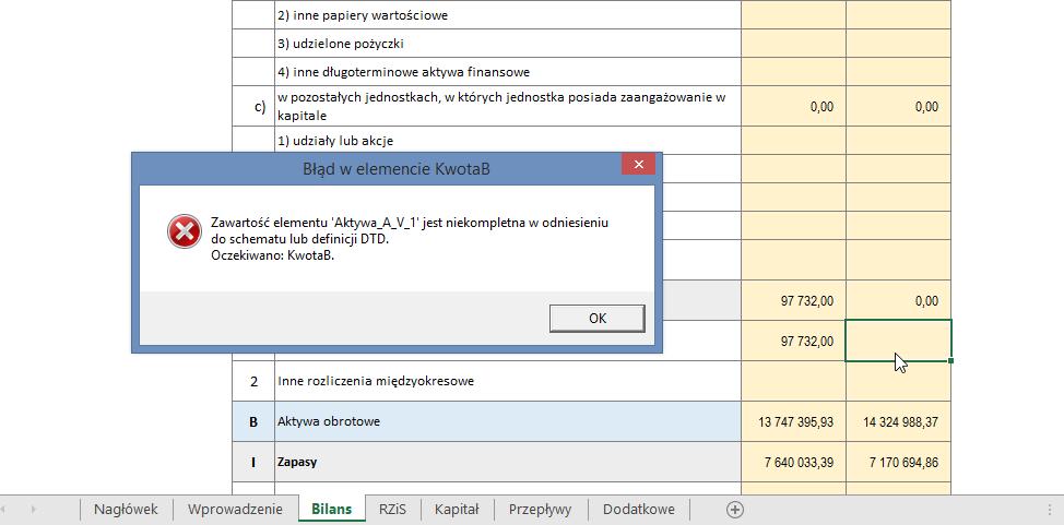 Weryfikacja danych i tworzenie pliku e-sprawozdania (*.xml) Gdy w arkuszu Nagłówek naciśniesz czerwony przycisk [Zapisz jako plik sprawozdania], program: 1.
